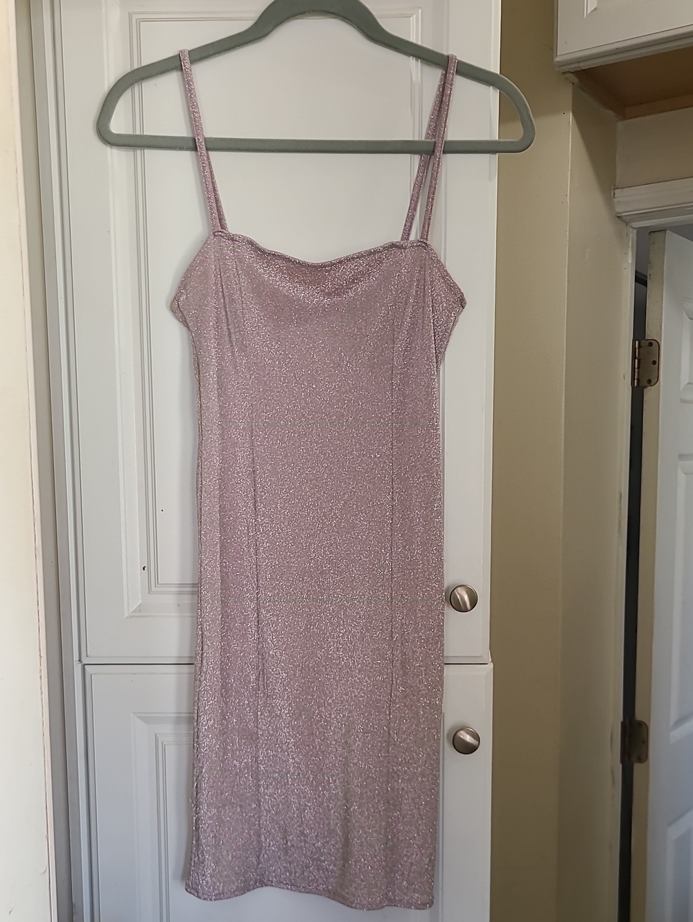 Sparkle Slip Dress in Light Pink